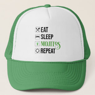 Eat Sleep Mojitos Repeat Trucker Hat