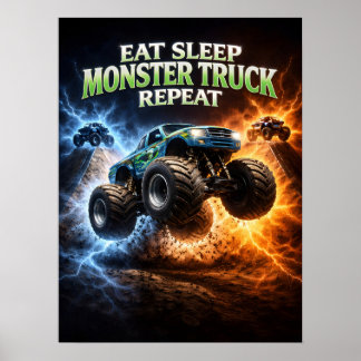 Eat Sleep Monster Truck Poster