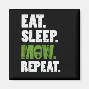 Eat Sleep Mow Repeat Grass Cutting Landscaper Magnet