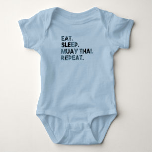 Eat Sleep Muay Thai Repeat Baby Bodysuit