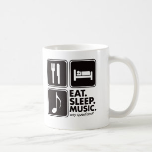 Eat Sleep Music - Black Coffee Mug