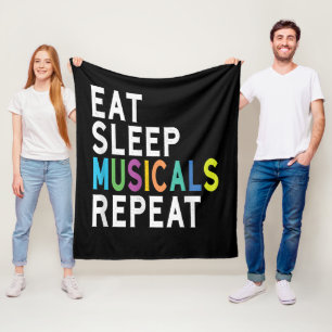 Eat Sleep Musicals Repeat Fleece Blanket