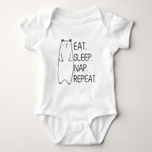 Eat Sleep Nap Repeat Custom Baby Bear Bodysuit