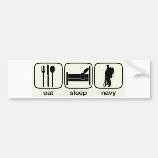 Eat, Sleep, Navy Bumper Sticker (Front)