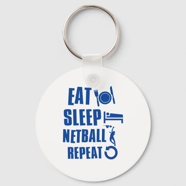 Eat sleep Netball Keychain (Front)