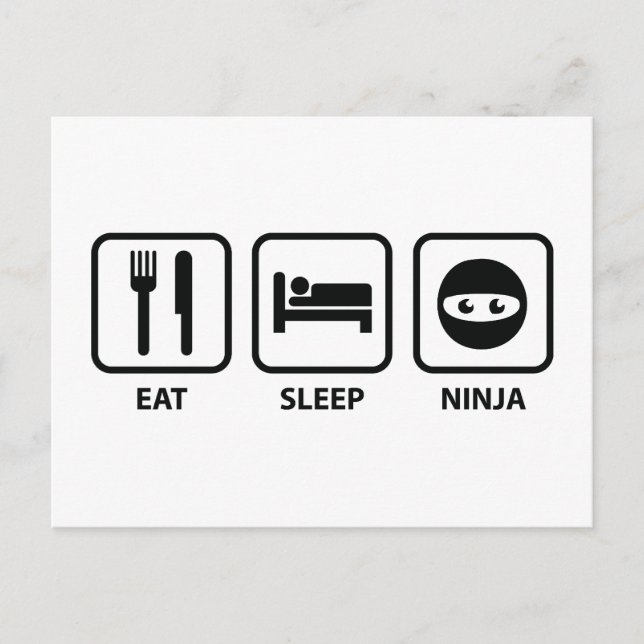 Eat Sleep Ninja Postcard (Front)