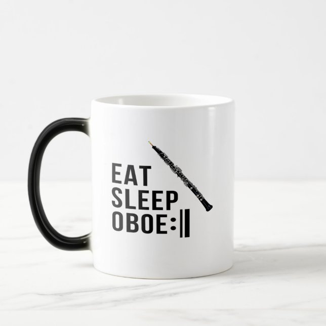 Eat Sleep Oboe Repeat Oboist Funny  Magic Mug (Left)