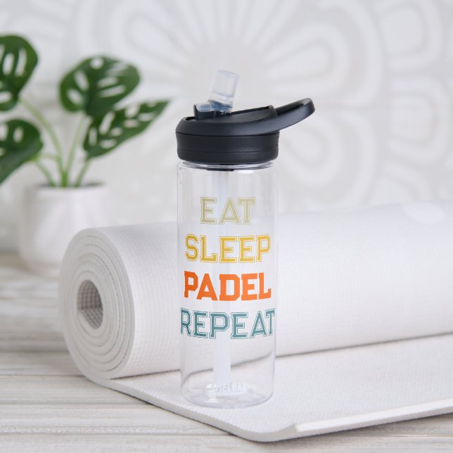 eat sleep padel repeat padel player retro water bottle (Yoga)