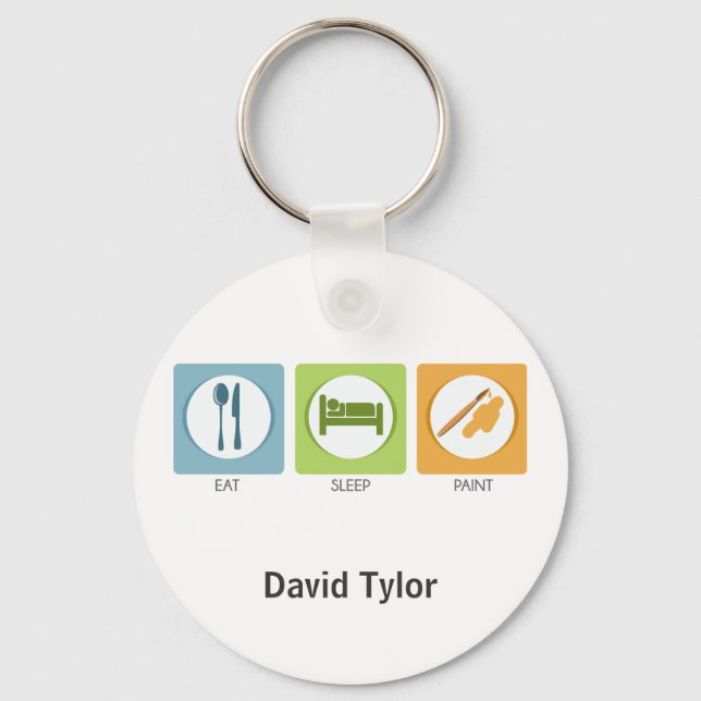 Eat Sleep Paint Keychain (Front)