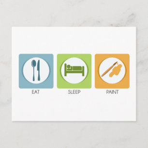 Eat Sleep Paint Postcard