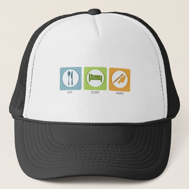 Eat Sleep Paint Trucker Hat (Front)