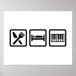Eat Sleep Piano Poster