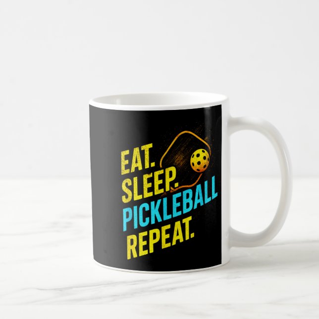 Eat sleep pickleball repeat - funny player fans  coffee mug (Right)