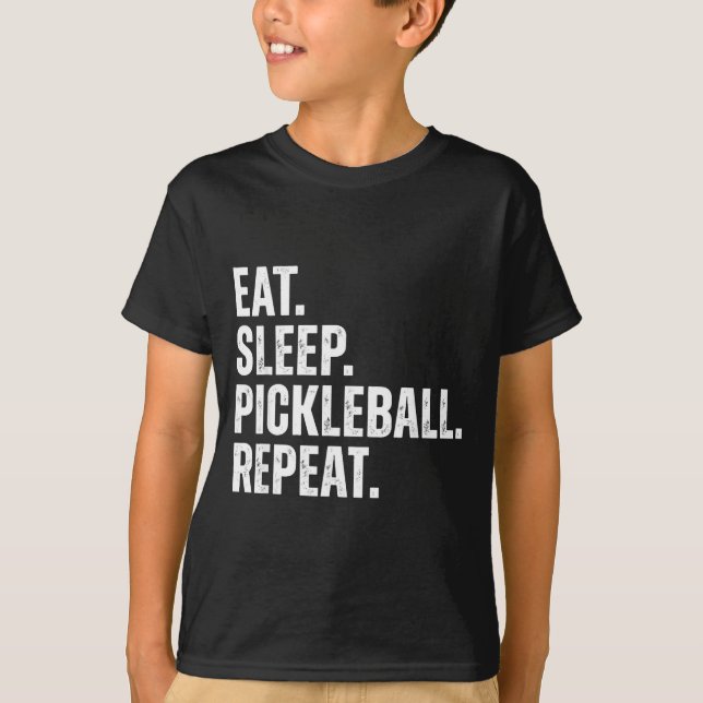 Eat Sleep Pickleball Repeat Funny Player Gift  T-Shirt (Front)