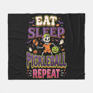 Eat Sleep Pickleball Repeat Pickleball Fleece Blanket
