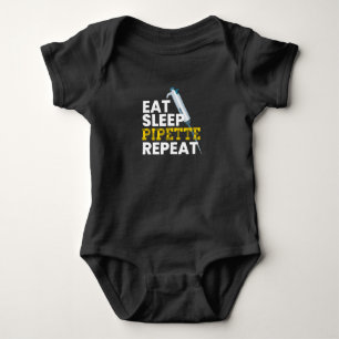 Eat Sleep Pipette Repeat Microbiology Baby Bodysuit