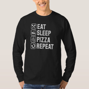 Eat Sleep Pizza Repeat Retro Vintage Style Pizza T-Shirt