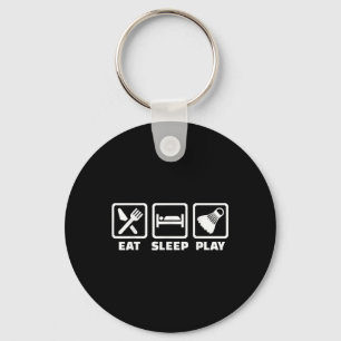 Eat Sleep Play Badminton Keychain