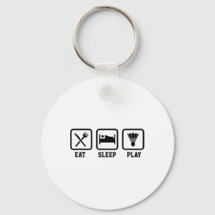 Eat Sleep Play Badminton Player Shuttle Sports Sma Keychain