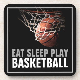 Eat Sleep Play Basketball Artwork Motivational Coaster