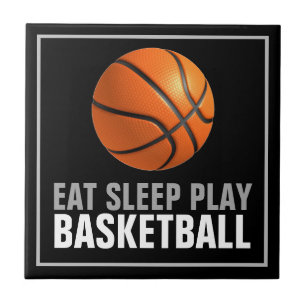Eat Sleep Play Basketball Artwork Motivational Tile
