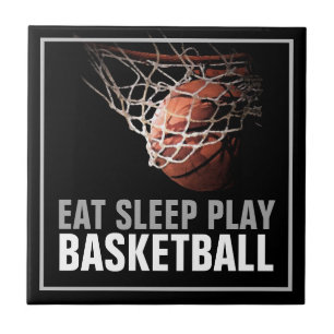 Eat Sleep Play Basketball Artwork Motivational Tile