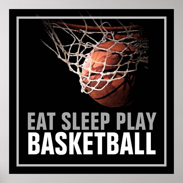 Eat Sleep Play Basketball Artwork Poster (Front)