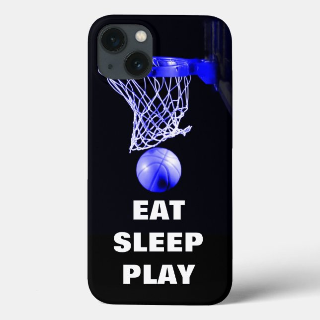 Eat Sleep Play Basketball Blue Black Case-Mate iPhone Case (Back)