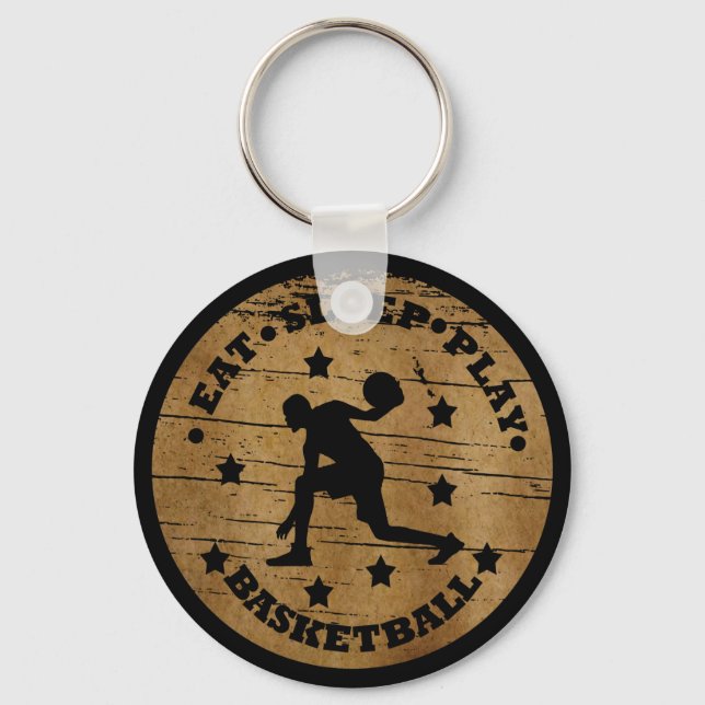Eat sleep play basketball keychain (Front)