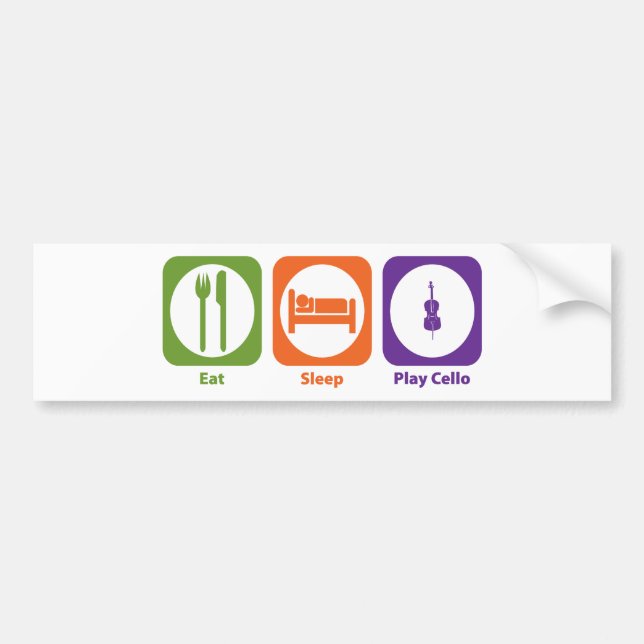 Eat Sleep Play Cello Bumper Sticker (Front)