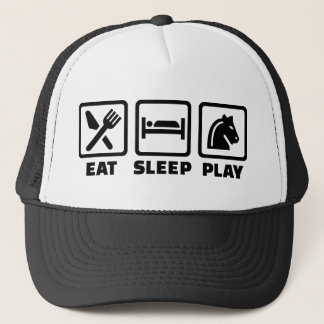 Eat sleep play chess trucker hat