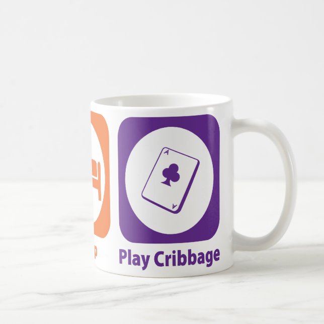 Eat Sleep Play Cribbage Coffee Mug (Right)