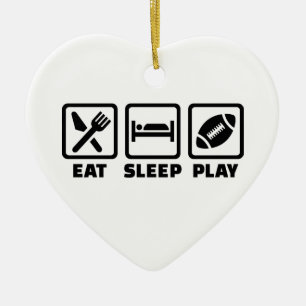 Eat Sleep play Football Ceramic Ornament