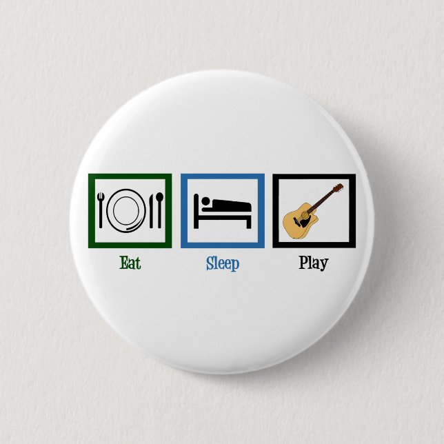 Eat Sleep Play Guitar 2 Inch Round Button (Front)