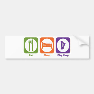 Eat Sleep Play Harp Bumper Sticker