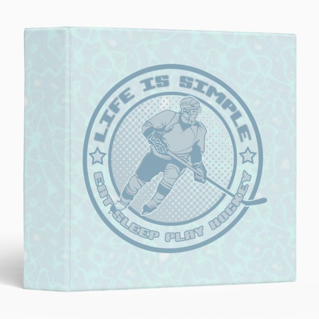 Eat, Sleep, Play Hockey 3 Ring Binder (Front/Spine)