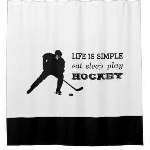 Eat Sleep Play Hockey Black White Hockey Player