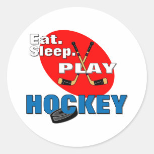 Eat Sleep Play Hockey Classic Round Sticker