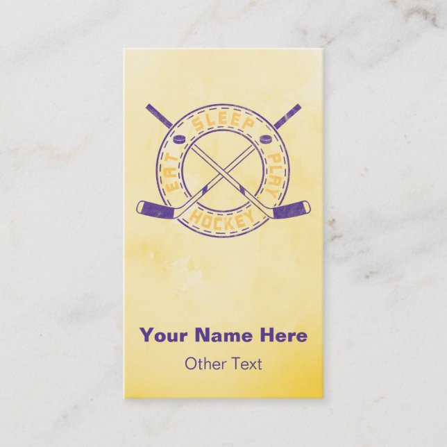 Eat Sleep Play Hockey Customizable Business Cards (Front)