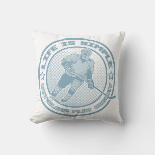 Eat Sleep Play Hockey Customizable Pillow