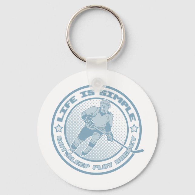 Eat Sleep Play Hockey Keychain (Front)