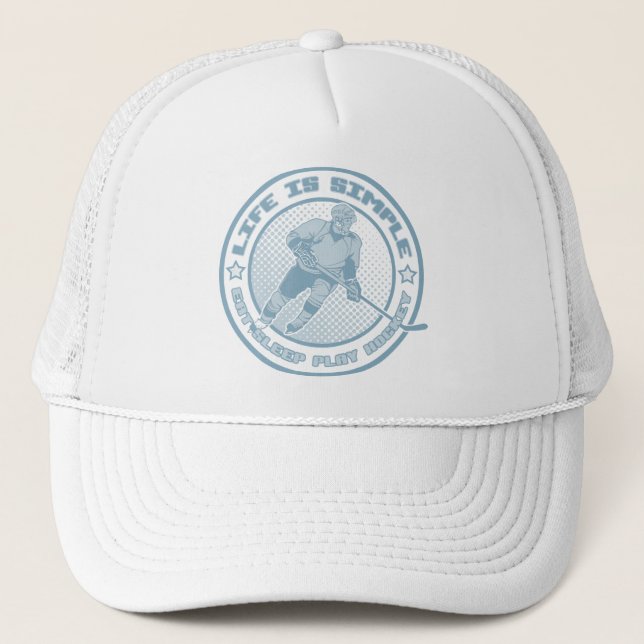 Eat, Sleep, Play Hockey Trucker Hat (Front)