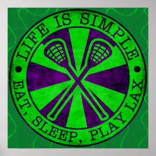 Eat, Sleep, Play Lacrosse LAX Poster