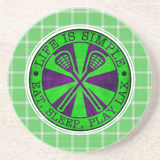 Eat, Sleep, Play Lacrosse Stone Coaster (Front)