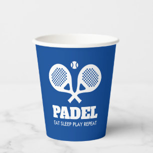 Eat Sleep Play Padel funny custom colour paper cup