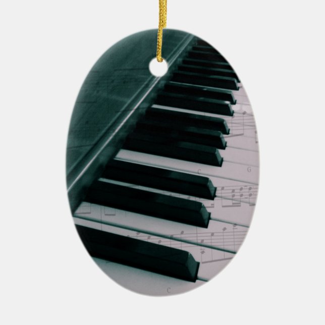 Eat Sleep Play (Piano) Ceramic Ornament (Front)