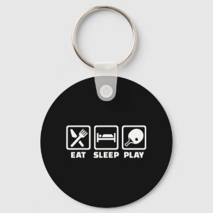 Eat sleep play ping pong  keychain