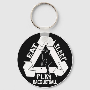 EAT, SLEEP, PLAY RACQUETBALL KEYCHAIN