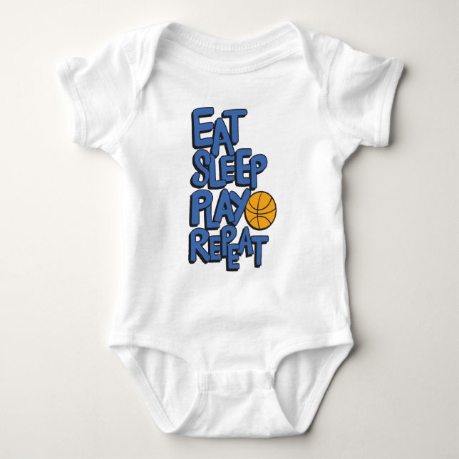 Eat sleep play repeat  baby bodysuit (Front)