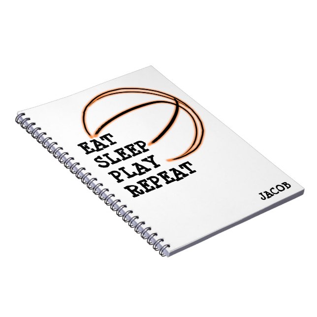 Eat Sleep Play Repeat Basketball Notebook (Right Side)